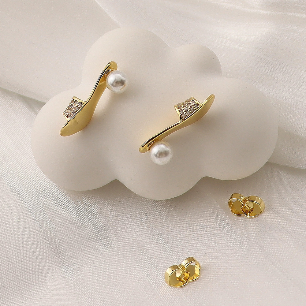 Kate SPADE Autumn Gold High Heel Pearl Gemstone Earrings